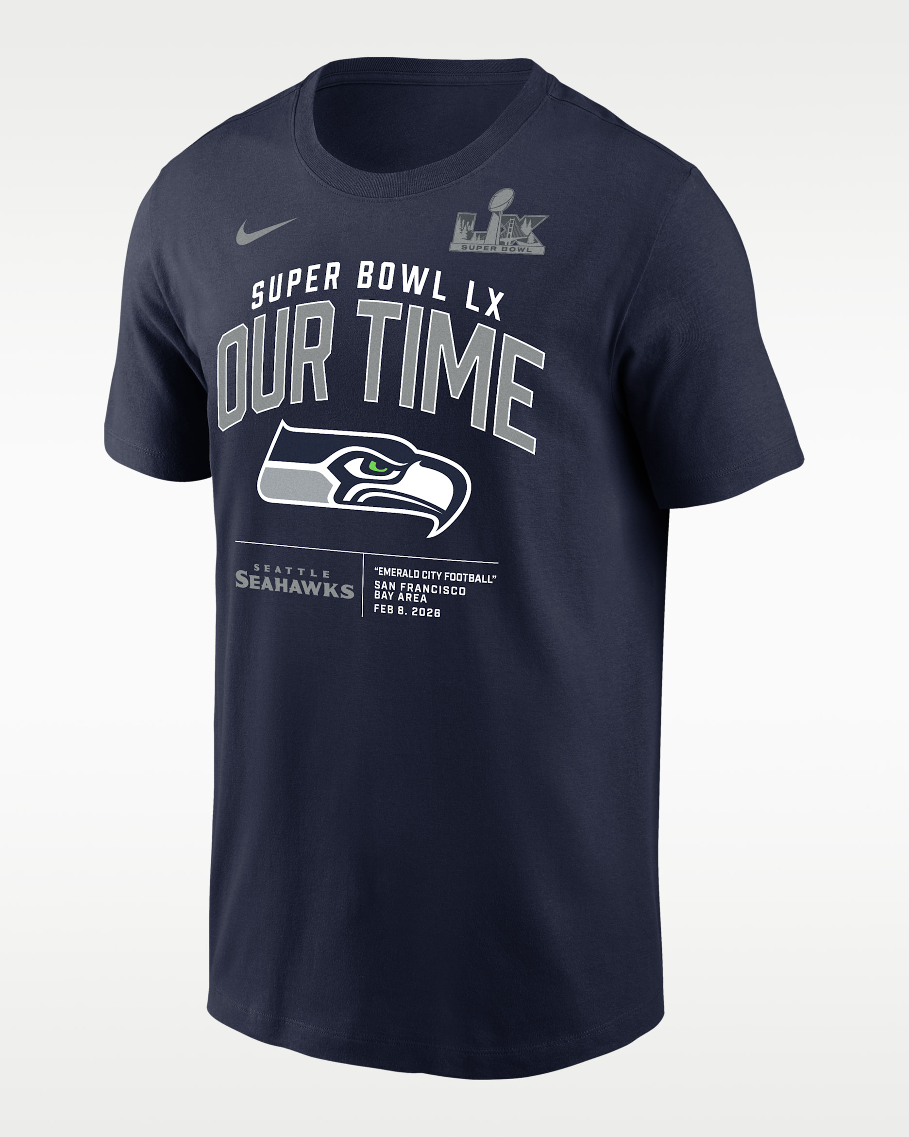 Seattle Seahawks Super Bowl LX Bound Clear Sign Men's Nike NFL T Seattle Seahawks Super Bowl LX Bound Clear Sign Men's Nike NFL T
